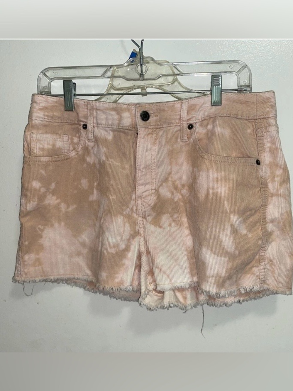 Mossimo Women’s Juniors Shorts Size 10 Waist 30 Beige Tie Dye Corduroy Soft
